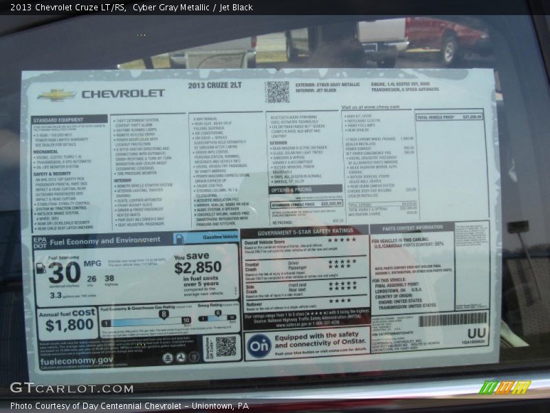  2013 Cruze LT/RS Window Sticker