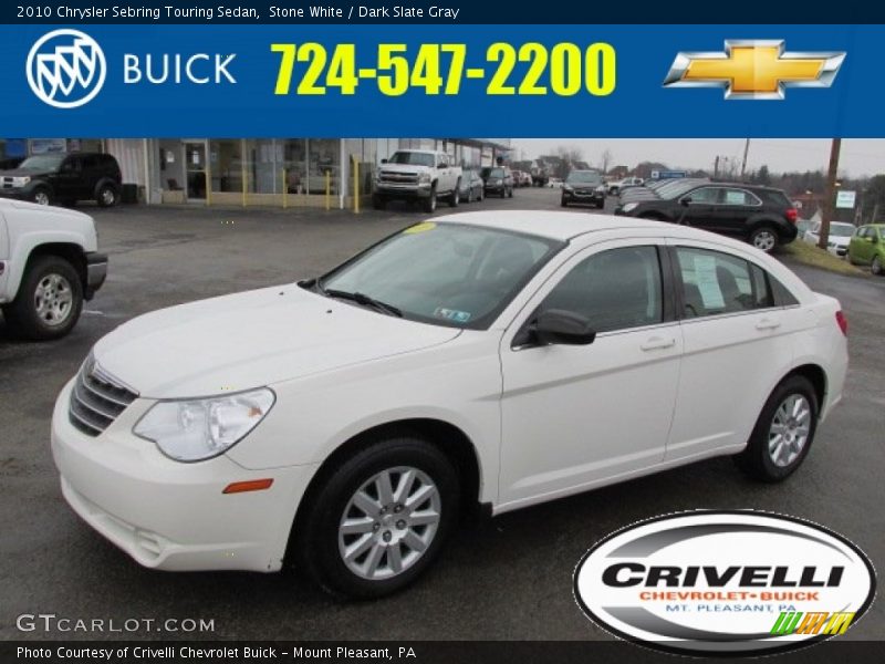 Stone White / Dark Slate Gray 2010 Chrysler Sebring Touring Sedan