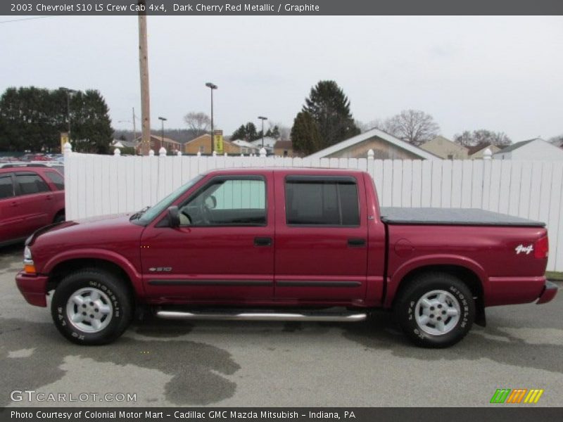 Dark Cherry Red Metallic / Graphite 2003 Chevrolet S10 LS Crew Cab 4x4
