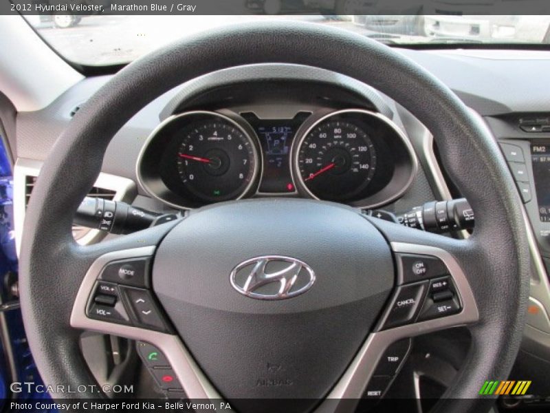 Marathon Blue / Gray 2012 Hyundai Veloster
