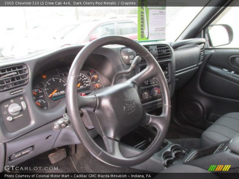 Dark Cherry Red Metallic / Graphite 2003 Chevrolet S10 LS Crew Cab 4x4