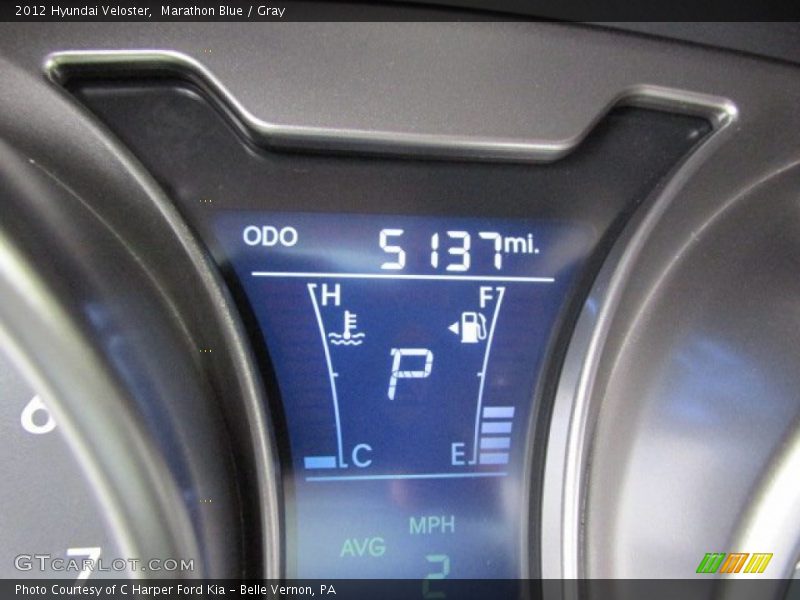 Marathon Blue / Gray 2012 Hyundai Veloster
