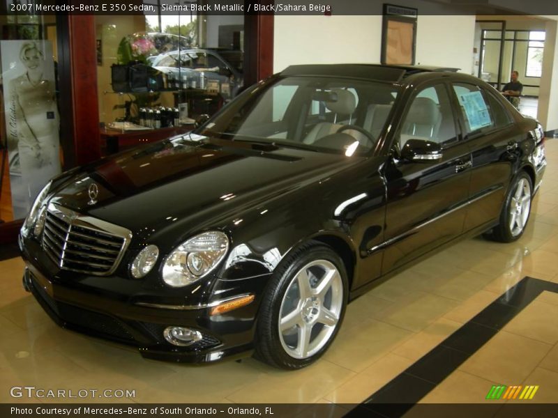Sienna Black Metallic / Black/Sahara Beige 2007 Mercedes-Benz E 350 Sedan