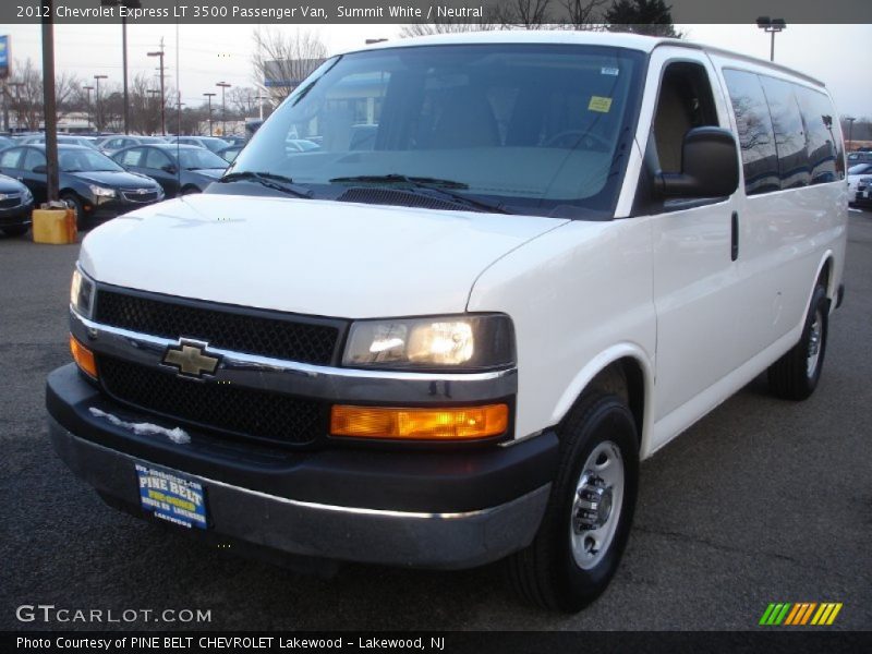 Summit White / Neutral 2012 Chevrolet Express LT 3500 Passenger Van