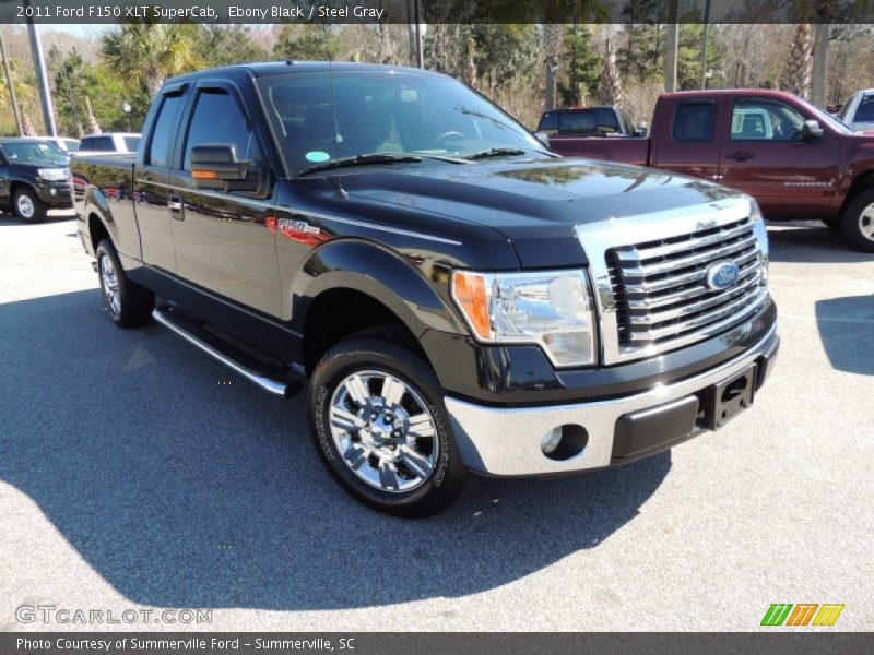 Ebony Black / Steel Gray 2011 Ford F150 XLT SuperCab