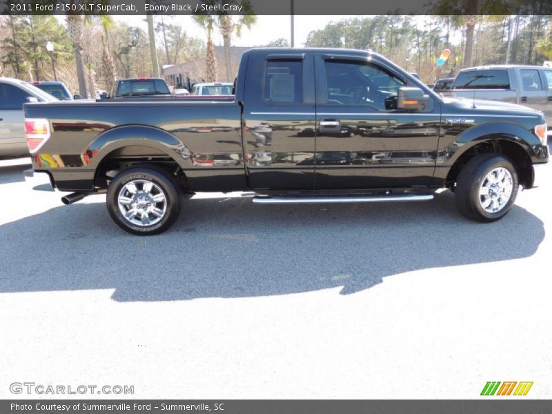 Ebony Black / Steel Gray 2011 Ford F150 XLT SuperCab