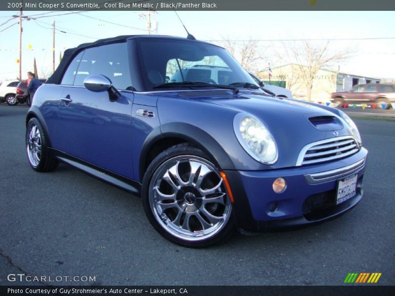 Cool Blue Metallic / Black/Panther Black 2005 Mini Cooper S Convertible