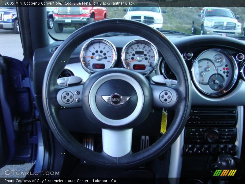 Cool Blue Metallic / Black/Panther Black 2005 Mini Cooper S Convertible