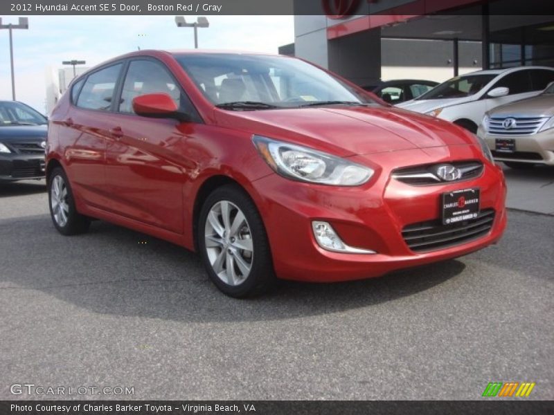 Boston Red / Gray 2012 Hyundai Accent SE 5 Door