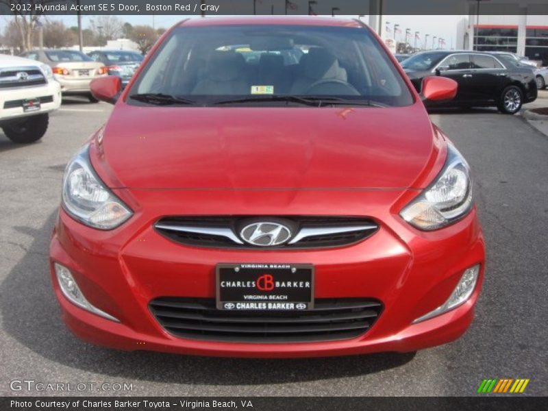 Boston Red / Gray 2012 Hyundai Accent SE 5 Door