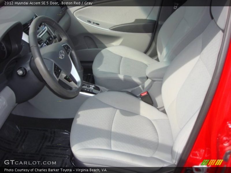  2012 Accent SE 5 Door Gray Interior