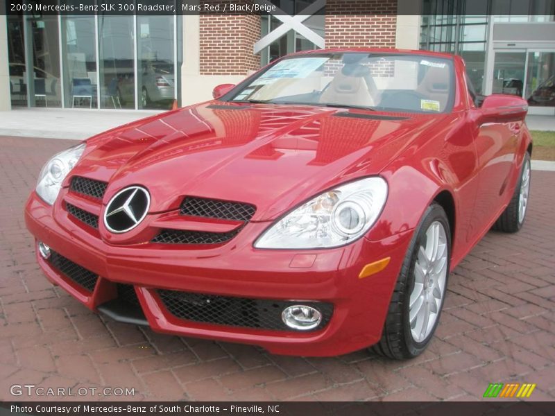 Mars Red / Black/Beige 2009 Mercedes-Benz SLK 300 Roadster