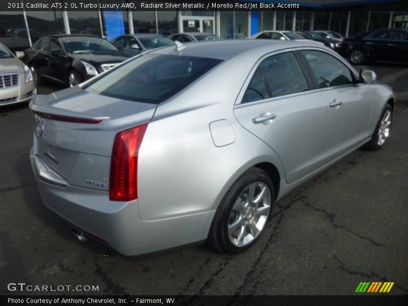 Radiant Silver Metallic / Morello Red/Jet Black Accents 2013 Cadillac ATS 2.0L Turbo Luxury AWD