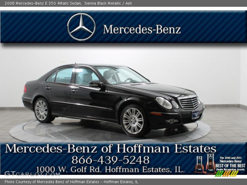 Sienna Black Metallic / Ash 2008 Mercedes-Benz E 350 4Matic Sedan