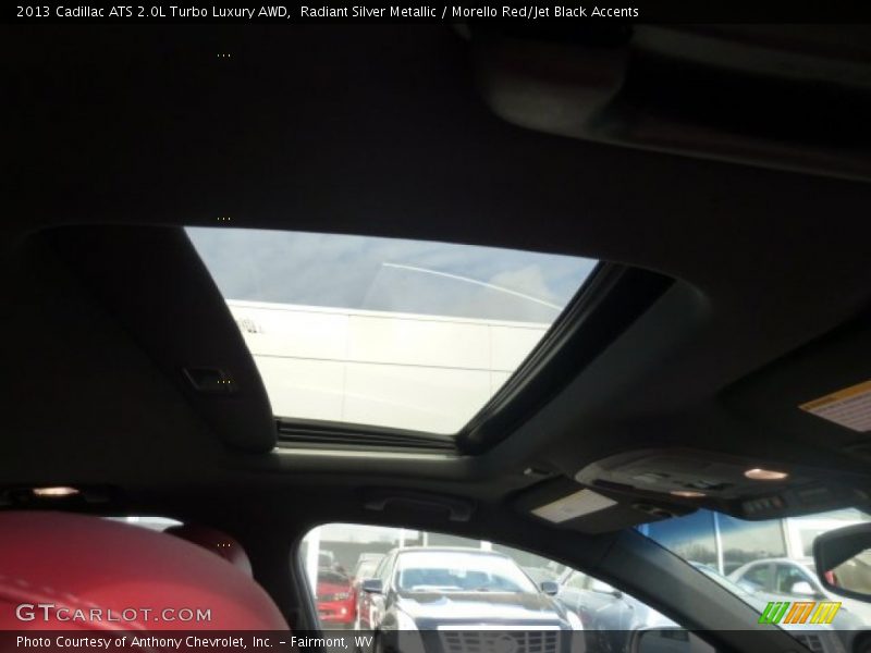 Radiant Silver Metallic / Morello Red/Jet Black Accents 2013 Cadillac ATS 2.0L Turbo Luxury AWD