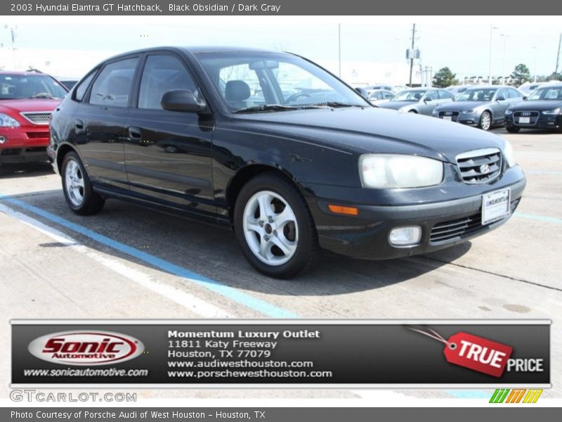 Black Obsidian / Dark Gray 2003 Hyundai Elantra GT Hatchback