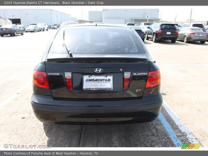 Black Obsidian / Dark Gray 2003 Hyundai Elantra GT Hatchback