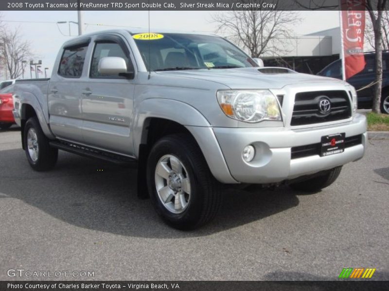 Silver Streak Mica / Graphite Gray 2008 Toyota Tacoma V6 PreRunner TRD Sport Double Cab