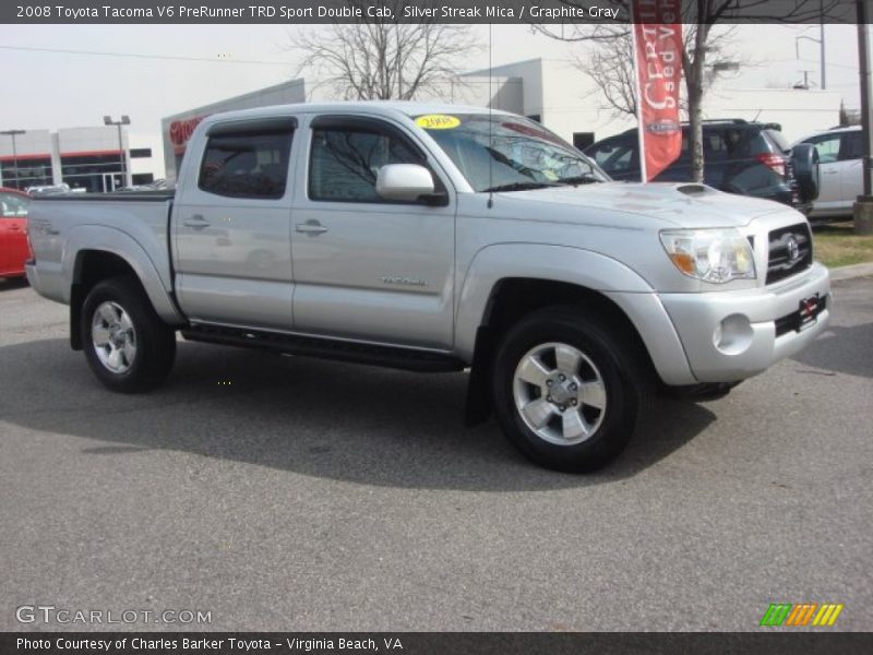 Silver Streak Mica / Graphite Gray 2008 Toyota Tacoma V6 PreRunner TRD Sport Double Cab