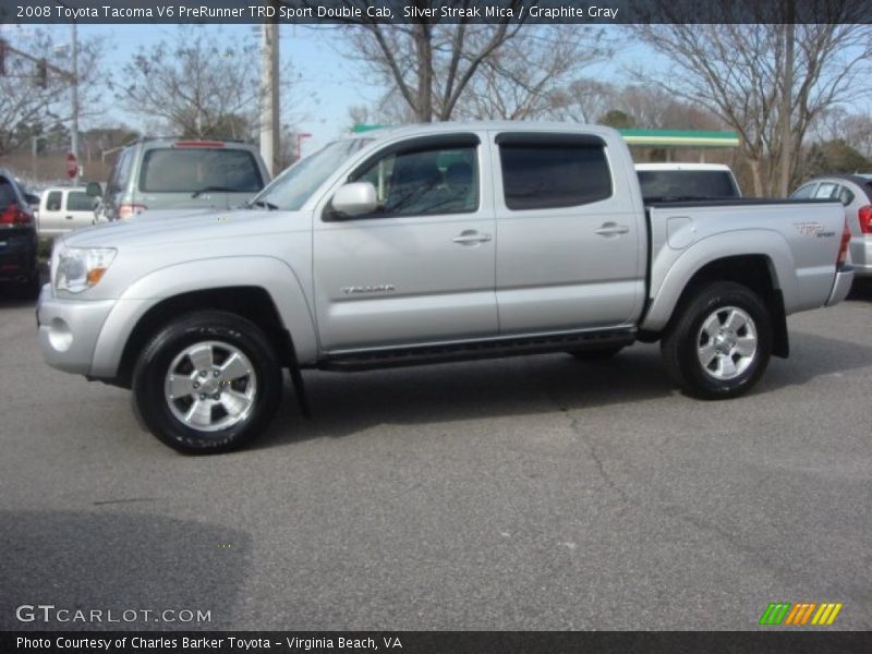 Silver Streak Mica / Graphite Gray 2008 Toyota Tacoma V6 PreRunner TRD Sport Double Cab