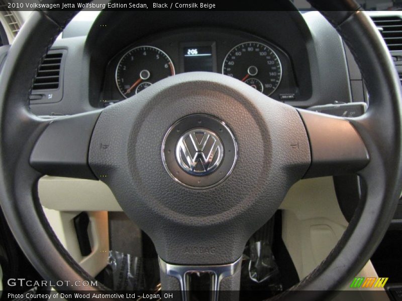 Black / Cornsilk Beige 2010 Volkswagen Jetta Wolfsburg Edition Sedan