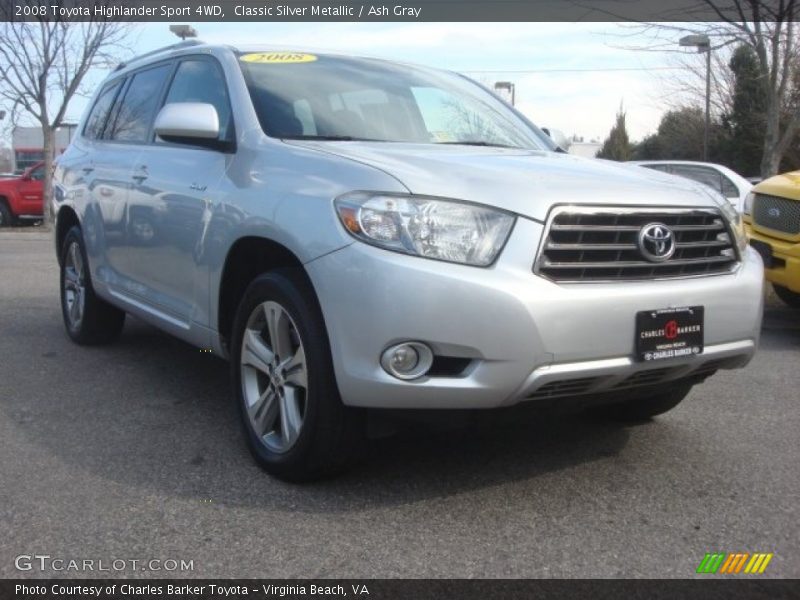 Classic Silver Metallic / Ash Gray 2008 Toyota Highlander Sport 4WD