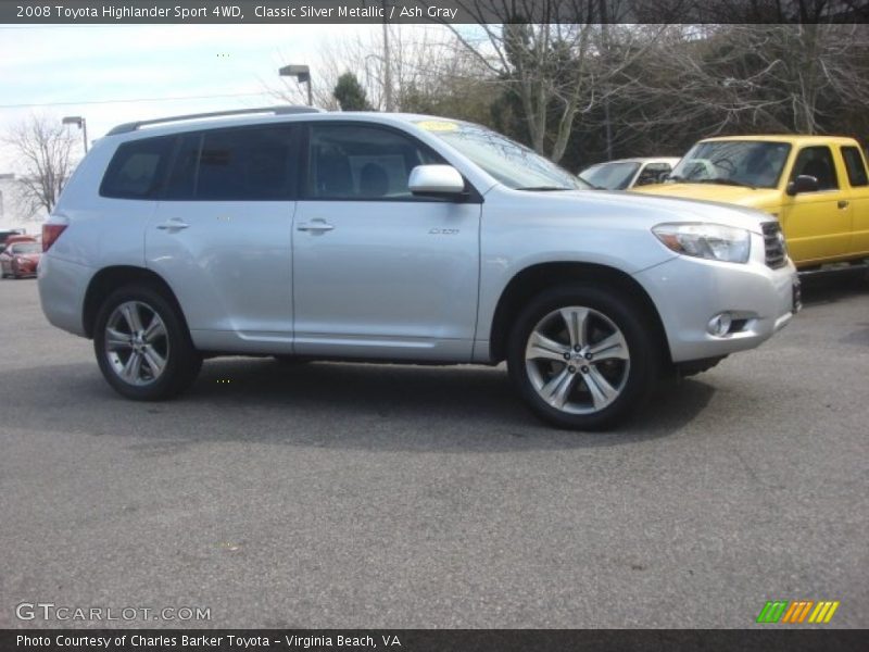 Classic Silver Metallic / Ash Gray 2008 Toyota Highlander Sport 4WD