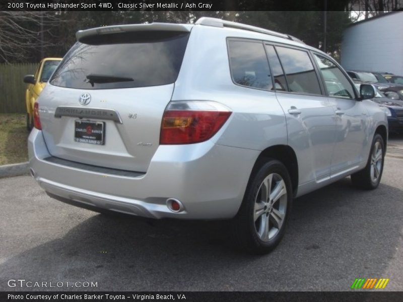 Classic Silver Metallic / Ash Gray 2008 Toyota Highlander Sport 4WD