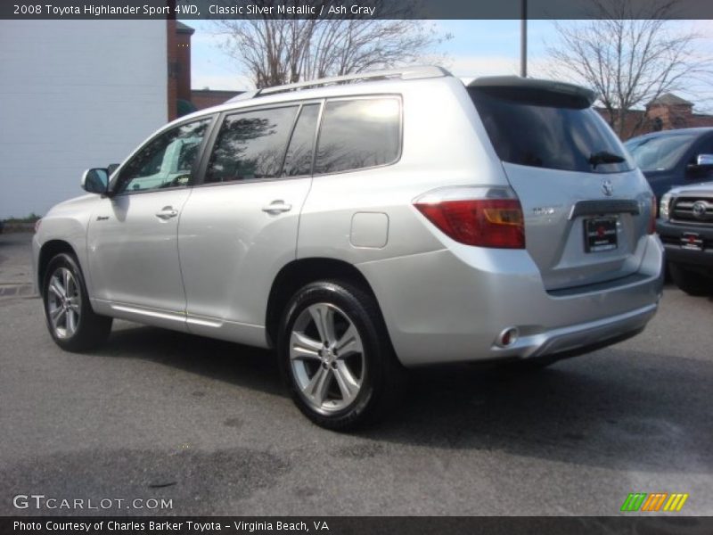 Classic Silver Metallic / Ash Gray 2008 Toyota Highlander Sport 4WD