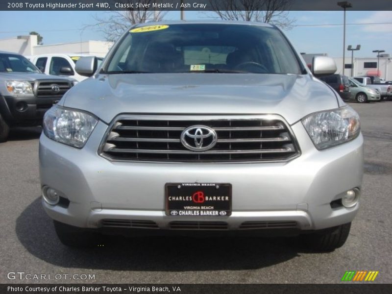 Classic Silver Metallic / Ash Gray 2008 Toyota Highlander Sport 4WD