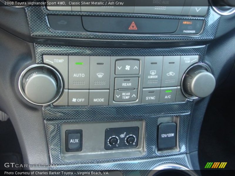 Controls of 2008 Highlander Sport 4WD