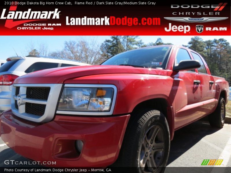 Flame Red / Dark Slate Gray/Medium Slate Gray 2010 Dodge Dakota Big Horn Crew Cab