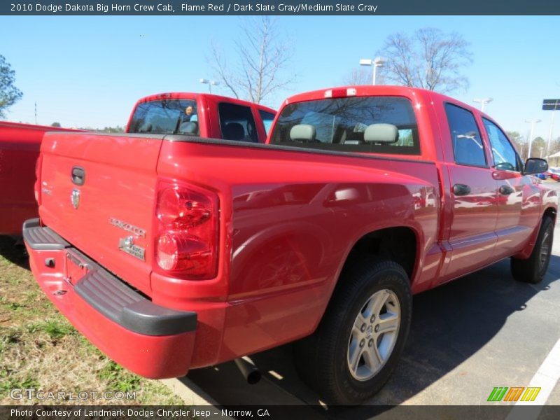 Flame Red / Dark Slate Gray/Medium Slate Gray 2010 Dodge Dakota Big Horn Crew Cab