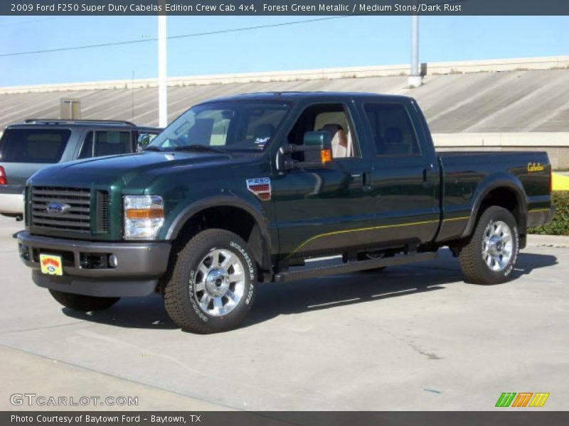 Forest Green Metallic / Medium Stone/Dark Rust 2009 Ford F250 Super Duty Cabelas Edition Crew Cab 4x4