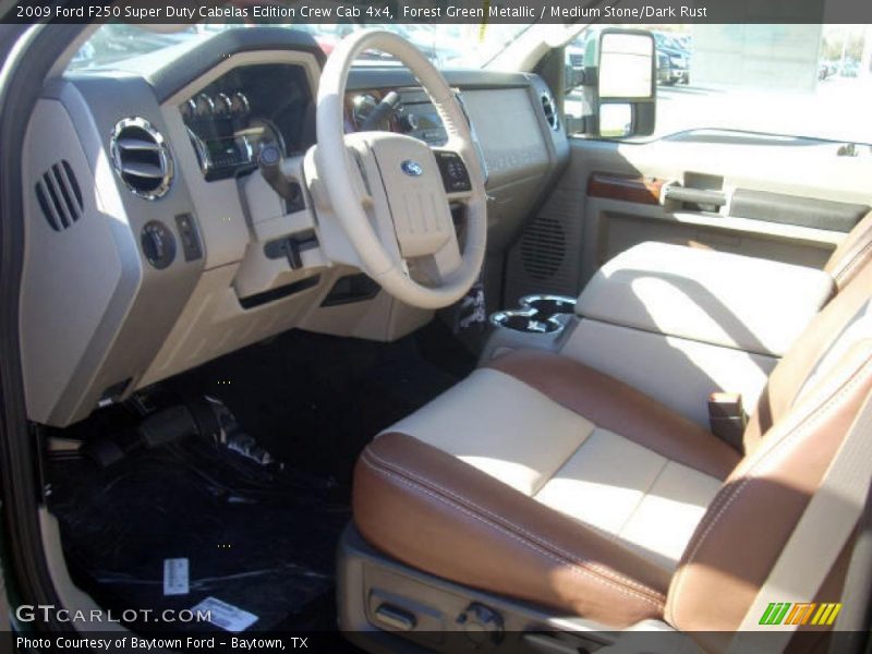 Forest Green Metallic / Medium Stone/Dark Rust 2009 Ford F250 Super Duty Cabelas Edition Crew Cab 4x4