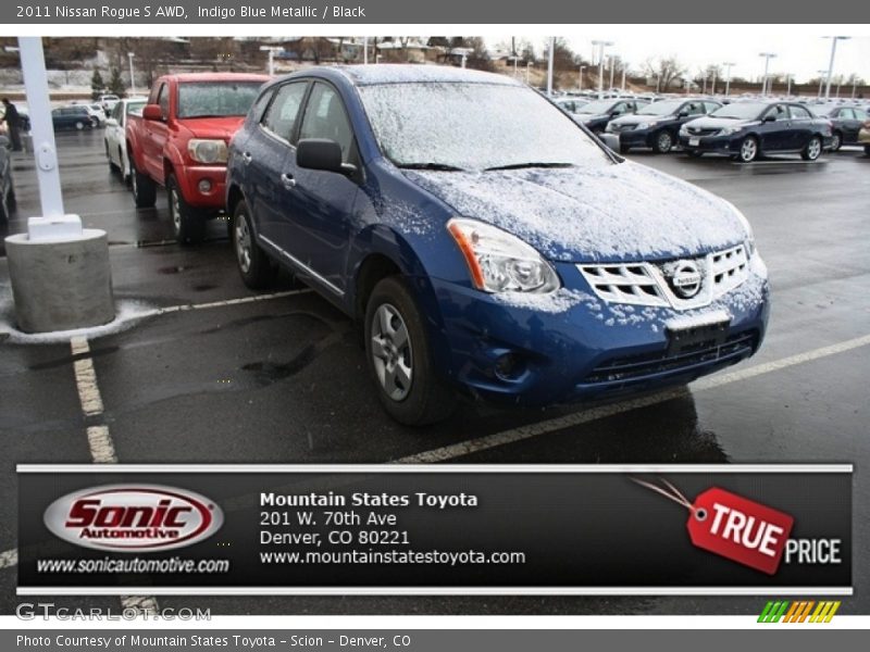 Indigo Blue Metallic / Black 2011 Nissan Rogue S AWD