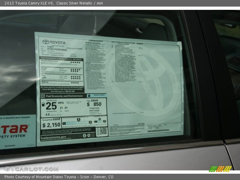 Classic Silver Metallic / Ash 2013 Toyota Camry XLE V6