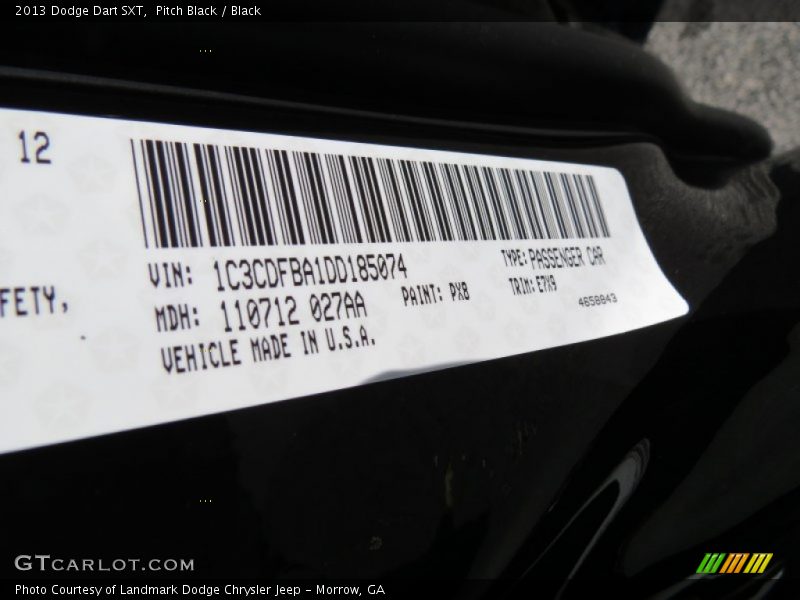 Pitch Black / Black 2013 Dodge Dart SXT