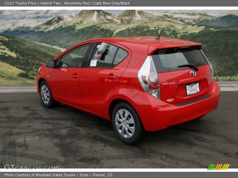 Absolutely Red / Light Blue Gray/Black 2013 Toyota Prius c Hybrid Two