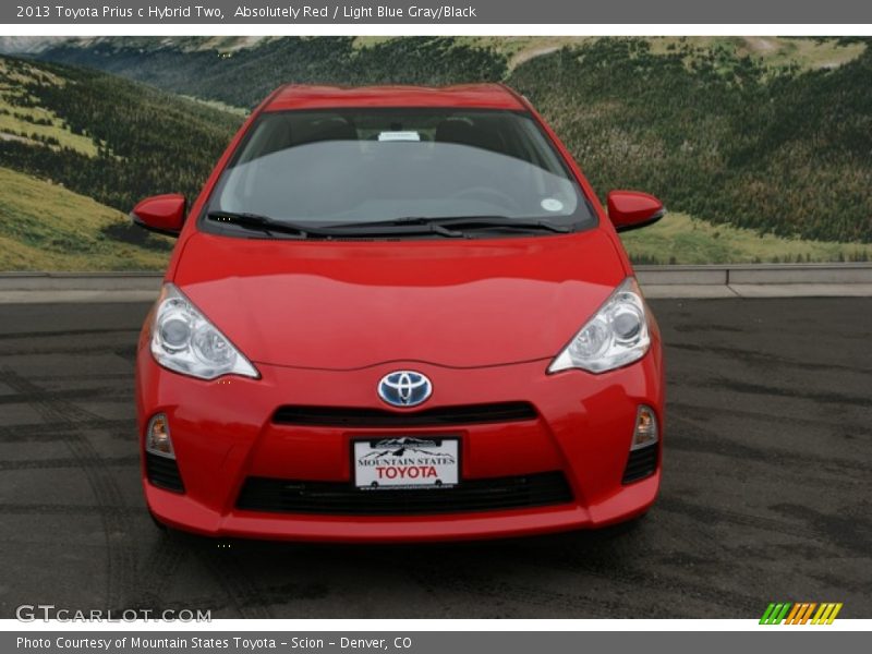 Absolutely Red / Light Blue Gray/Black 2013 Toyota Prius c Hybrid Two