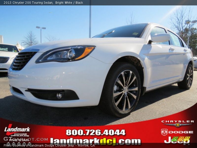 Bright White / Black 2013 Chrysler 200 Touring Sedan