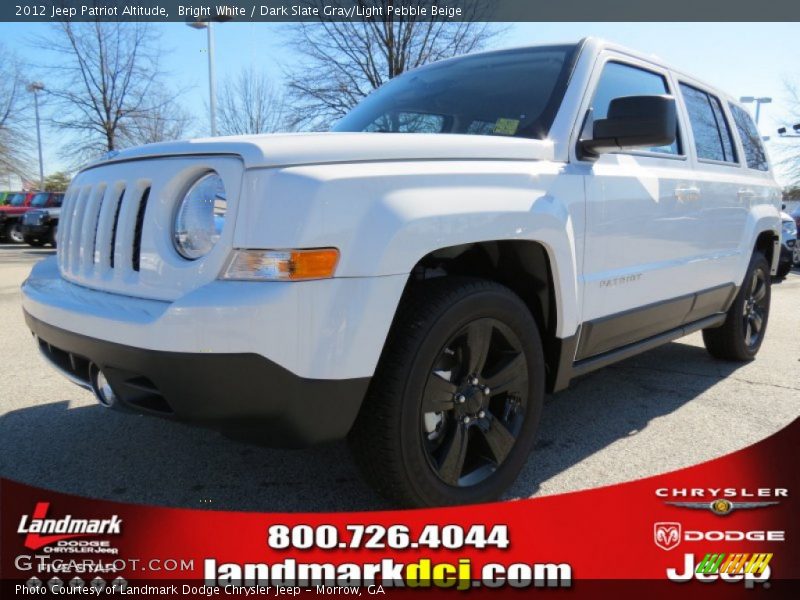 Bright White / Dark Slate Gray/Light Pebble Beige 2012 Jeep Patriot Altitude