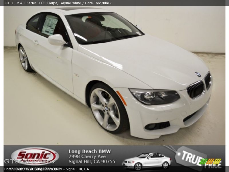 Alpine White / Coral Red/Black 2013 BMW 3 Series 335i Coupe