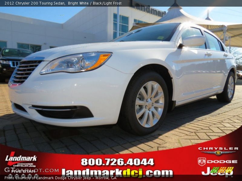 Bright White / Black/Light Frost 2012 Chrysler 200 Touring Sedan
