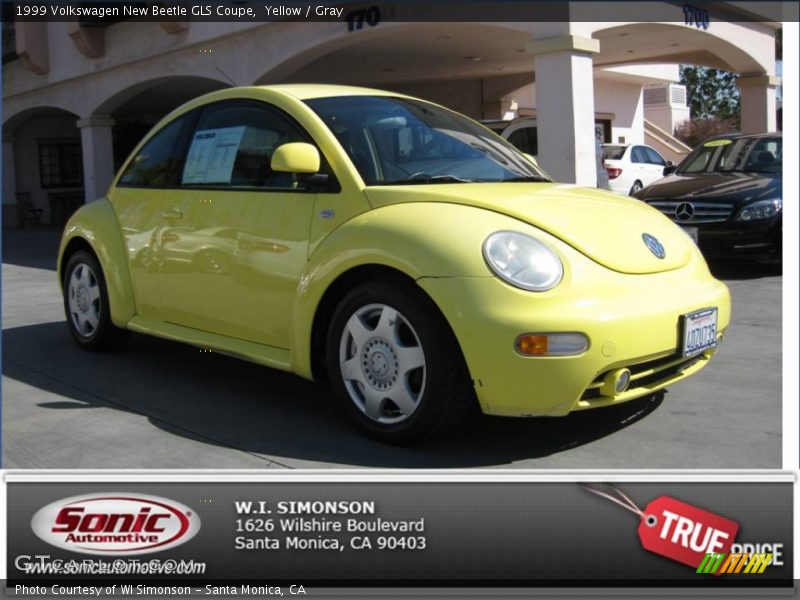 Yellow / Gray 1999 Volkswagen New Beetle GLS Coupe