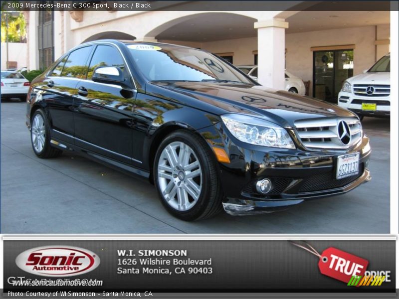 Black / Black 2009 Mercedes-Benz C 300 Sport