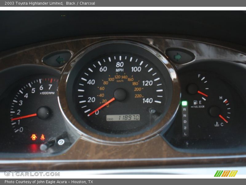  2003 Highlander Limited Limited Gauges