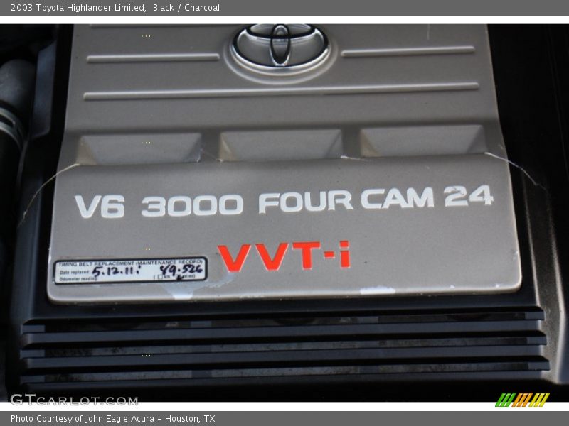 2003 Highlander Limited Engine - 3.0 Liter DOHC 24-Valve VVT V6