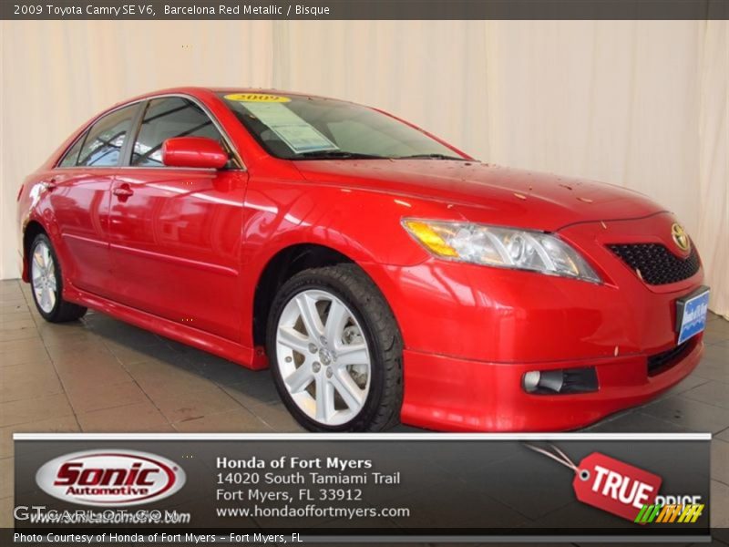 Barcelona Red Metallic / Bisque 2009 Toyota Camry SE V6