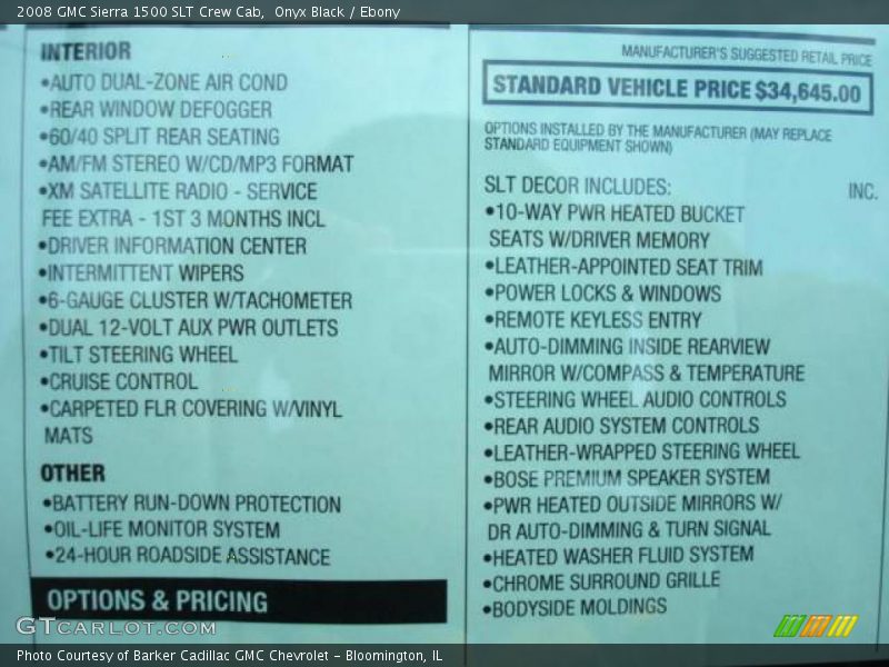 Onyx Black / Ebony 2008 GMC Sierra 1500 SLT Crew Cab